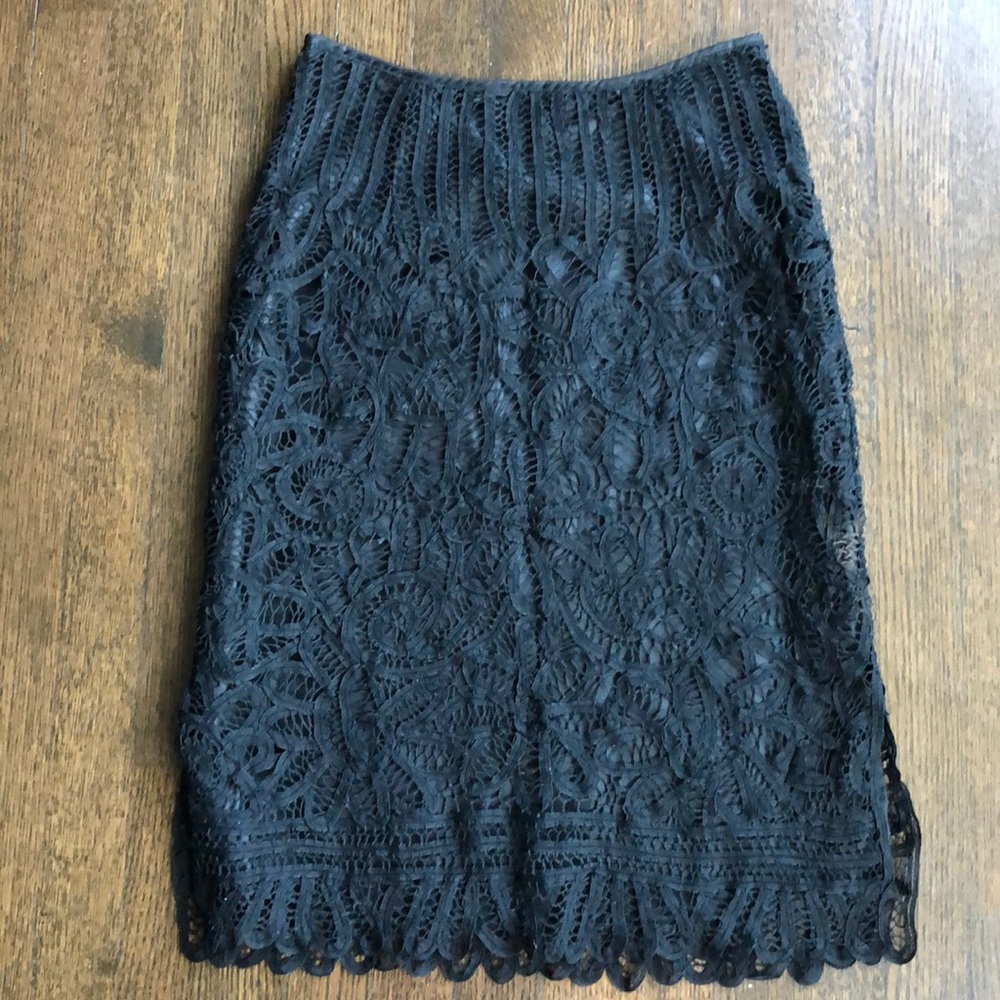 Black Spanish lace pencil skirt